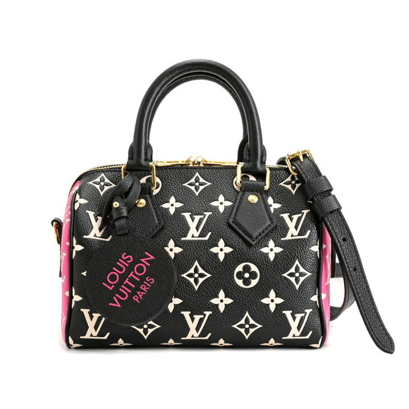 Louis Vuitton Handbags - Louis Vuitton Speedy Bandouliere Handbag Black White